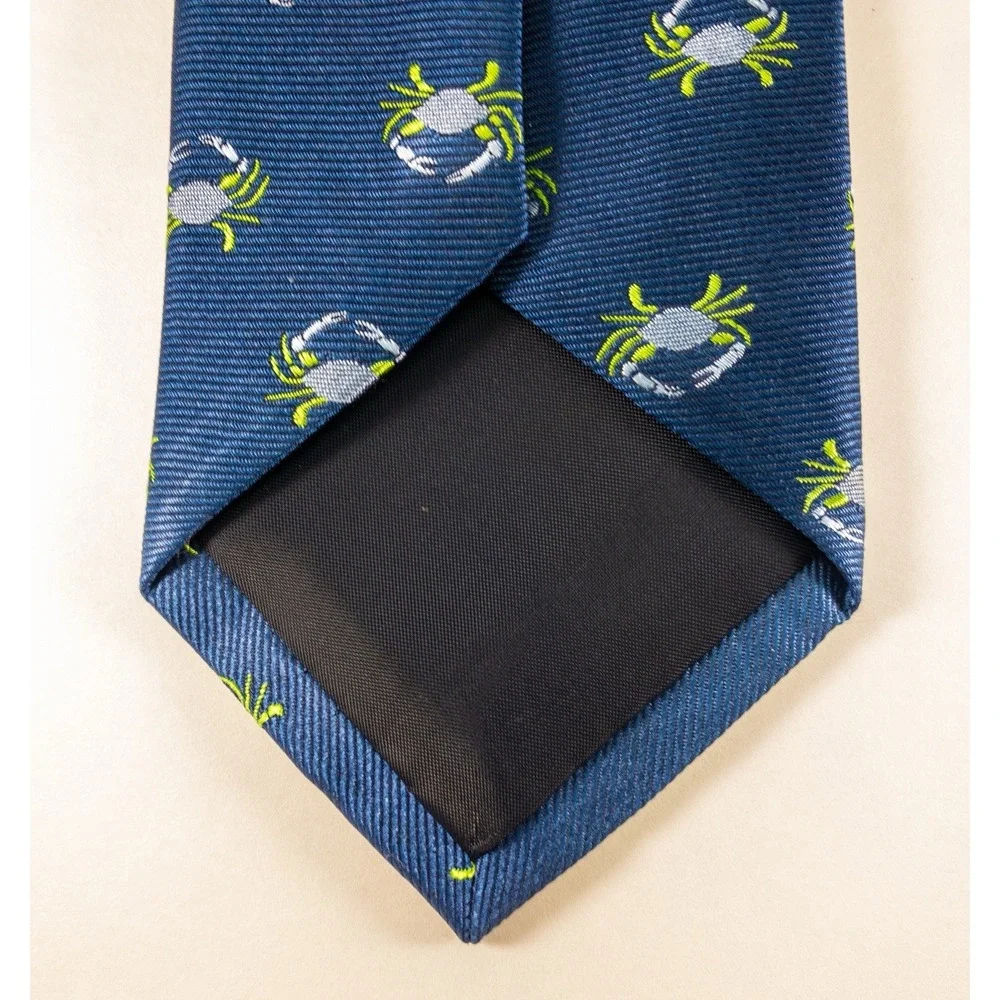 The Tie Bar, Novelty Crab Fine Ribbed Embroidered Jacquard Faille, silk,  61x3